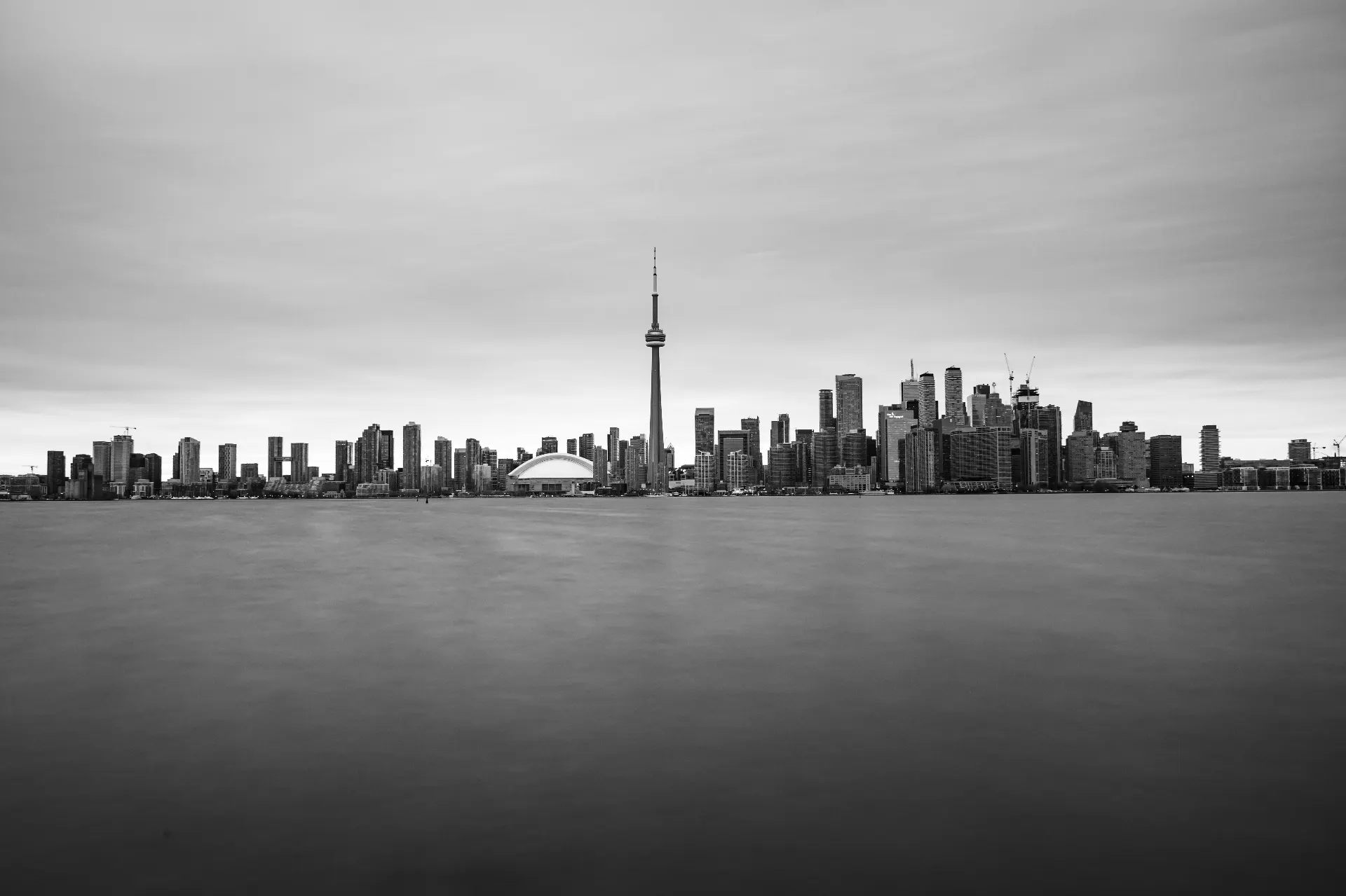 Toronto skyline at dusk